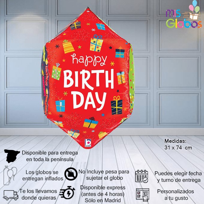Globo Happy Birthday Tridimensional