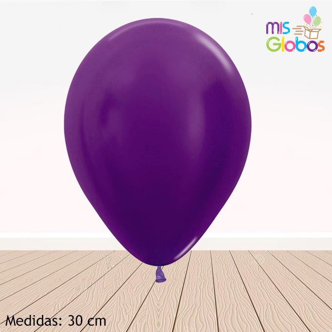 Globo lila oscuro metal hinchado con Helio por unidades. - Mis Globos