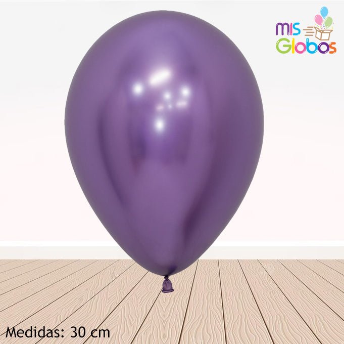 Globo Morado Cromado hinchado con Helio por unidades. - Mis Globos