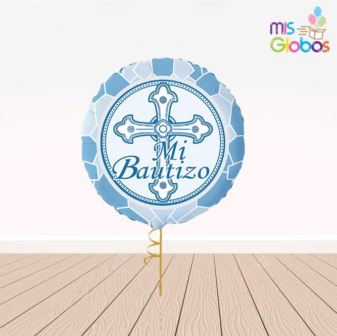 Globo Mylar Bautizo Azul classic - Mis Globos