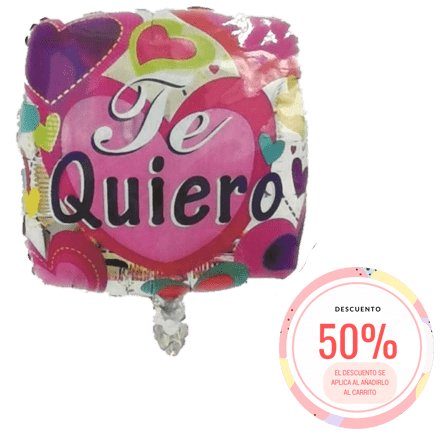 Globo mylar Cuadrado Te Quiero - Mis Globos