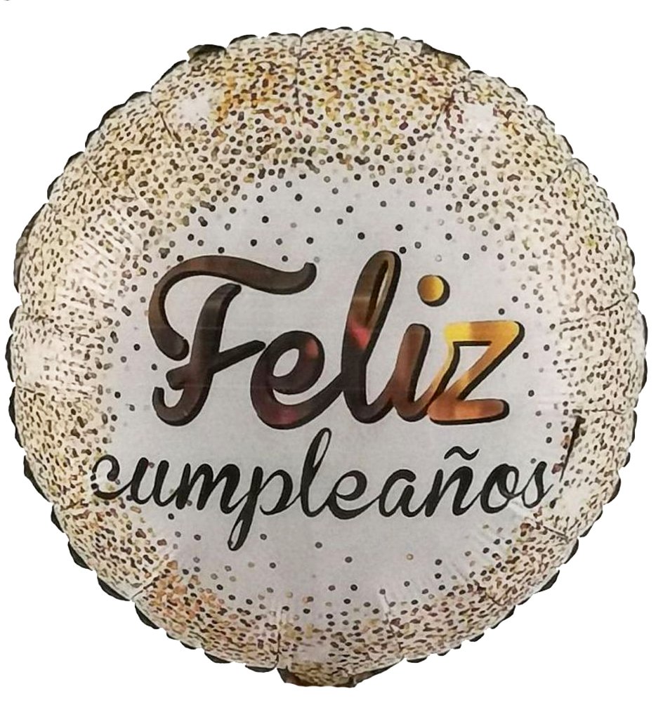 Globo mylar Feliz Cumpleaños Confetti oro - Mis Globos