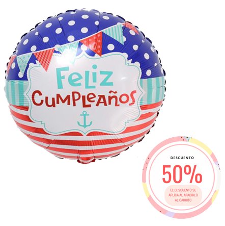 Globo mylar Feliz cumpleaños Marinero - Mis Globos
