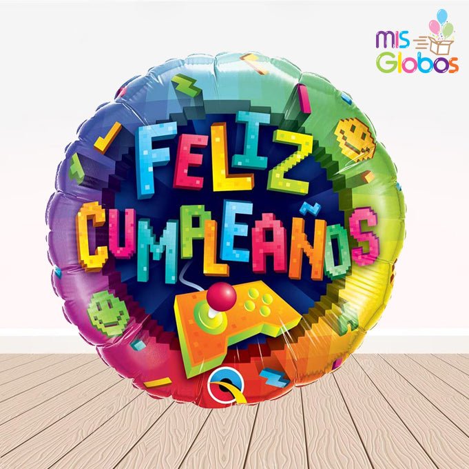 Globo mylar Feliz Cumpleaños Videojuegos - Mis Globos