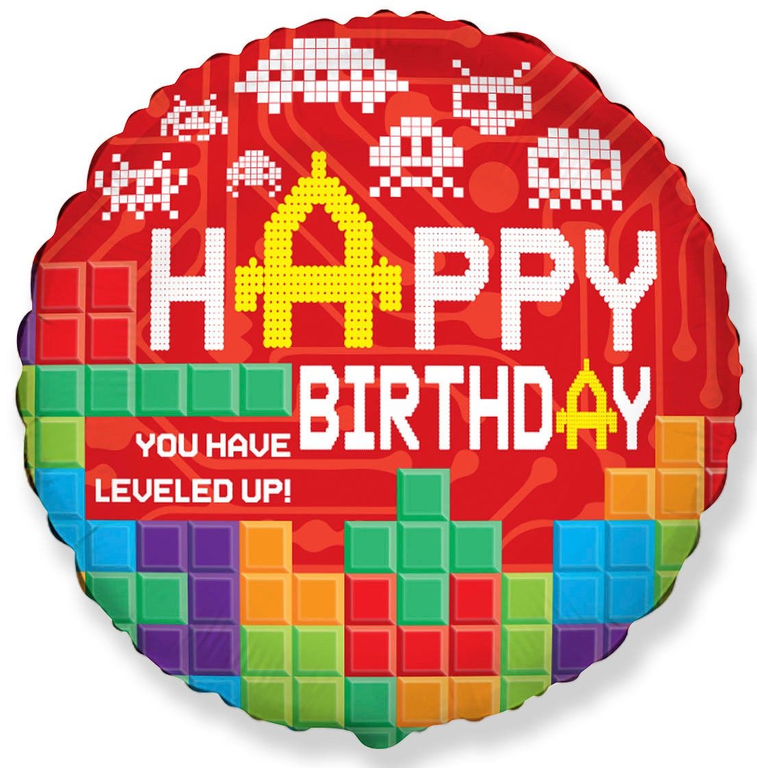 Globo mylar Happy Birthday Bricks - Mis Globos