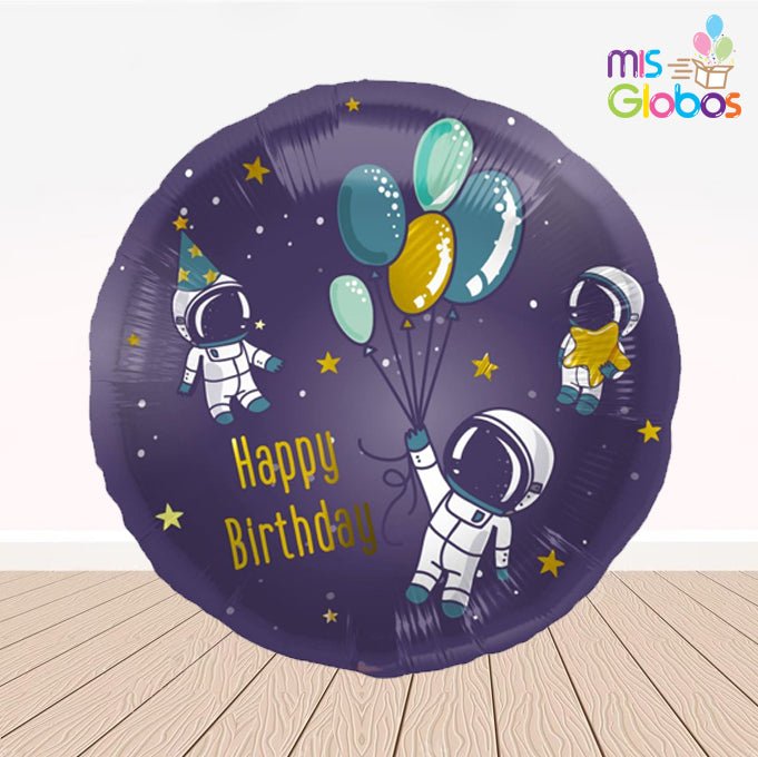 Globo mylar Happy Birthday espacio - Mis Globos