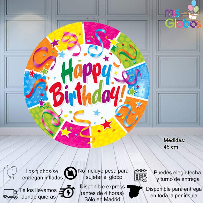 Globo mylar Happy Birthday Party