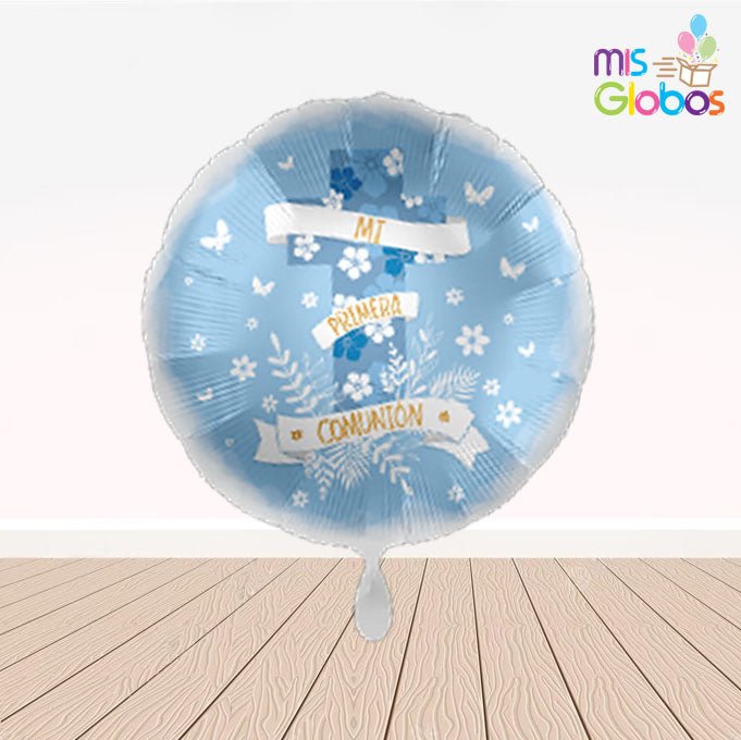 Globo Mylar Mi Primera Comunión azul gold - Mis Globos