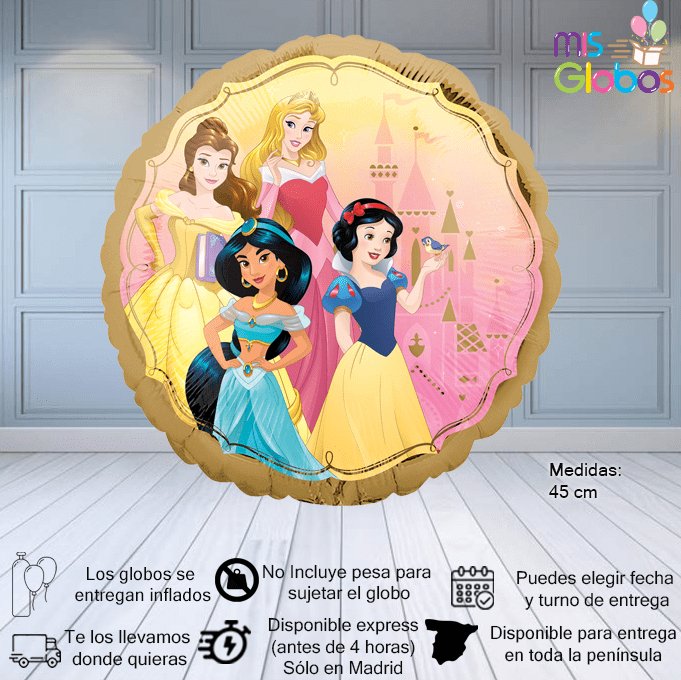 Globo Mylar Princesas de 45 cm. - Mis Globos