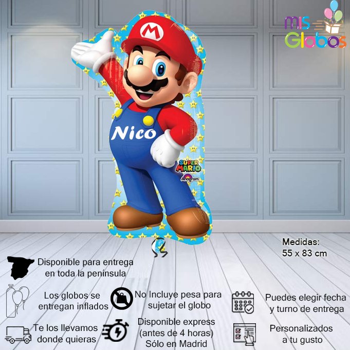 Globo Mylar superforma Mario Bros