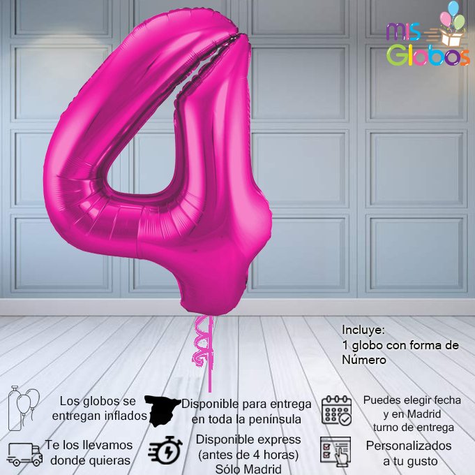 Globo Número Fucsia 86 Cm - Mis Globos