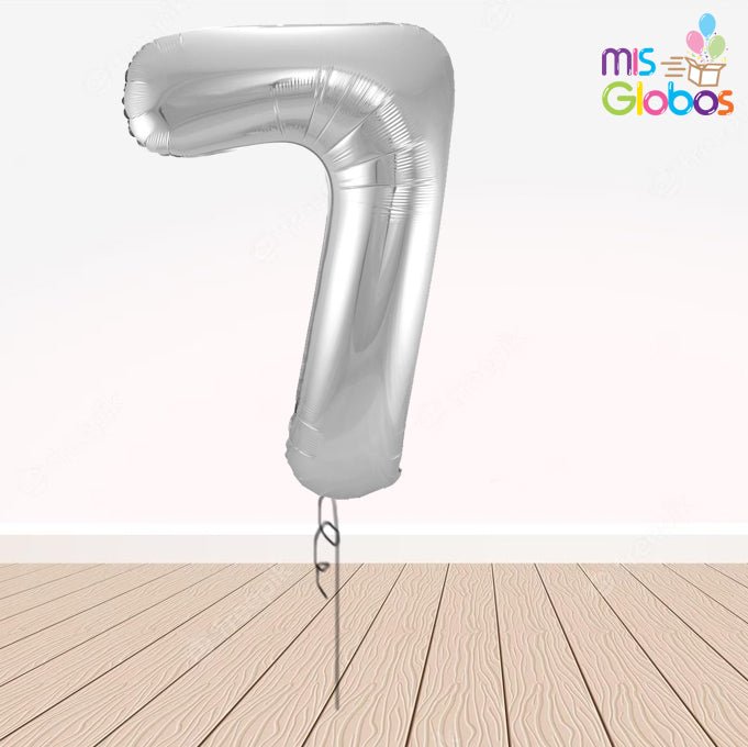 Globo Número Plata 86 Cm - Mis Globos