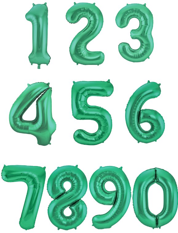 Globo Número Verde Mate 86 Cm