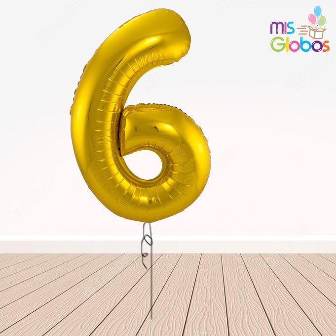Globo Número Oro 86 Cm - Mis Globos