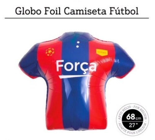 Globo Superforma Camiseta Fútbol Azul y Roja - Mis Globos