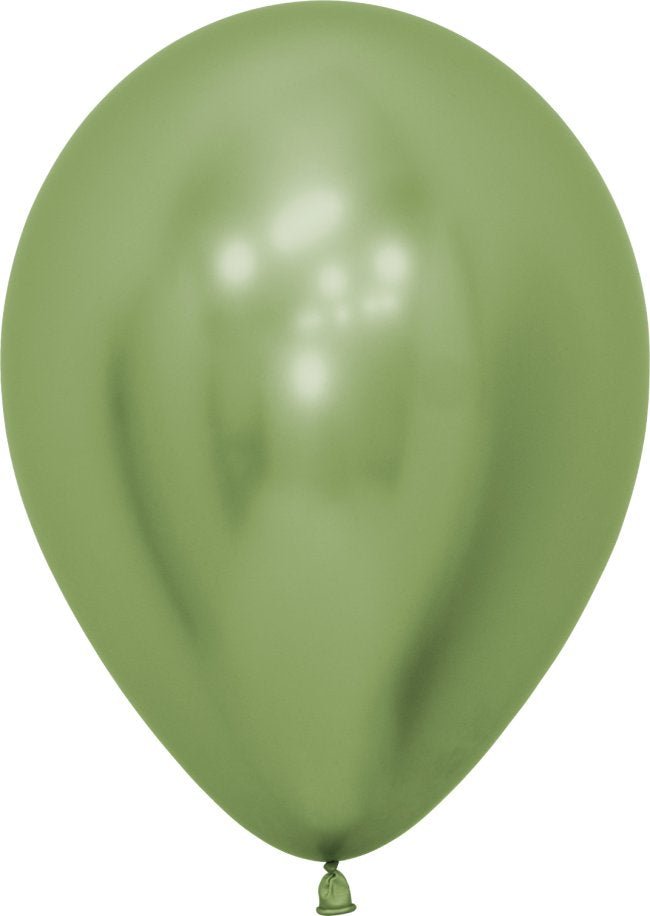 Globo Verde Pistacho Cromado hinchado con Helio por unidades. - Mis Globos