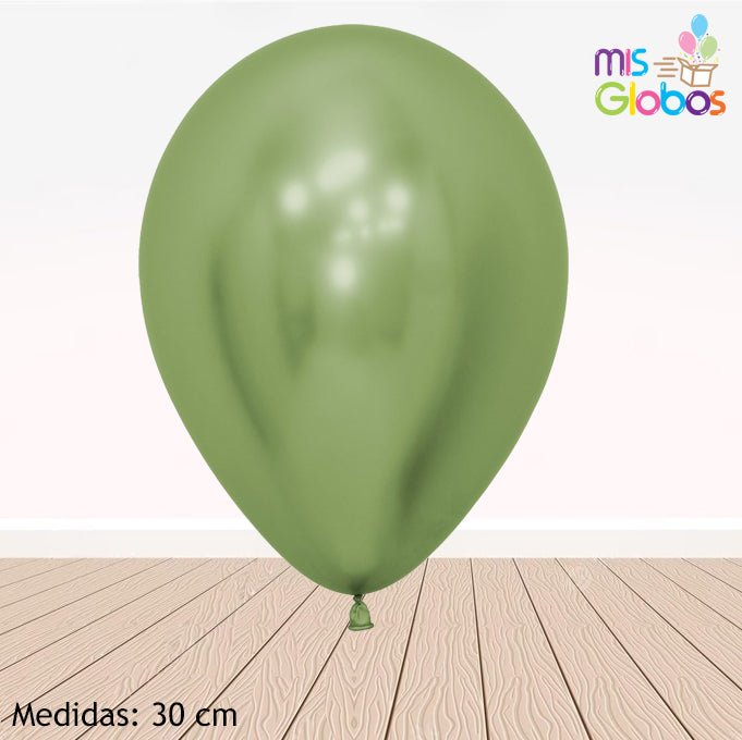 Ramo de globos verde cromado - Decoración con Globos para fiestas