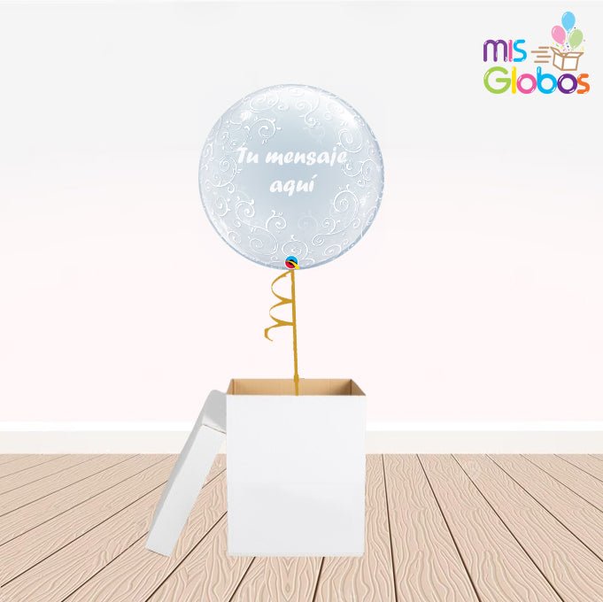Caja GloBOOM con globos Decoburbuja Personalizada - Mis Globos