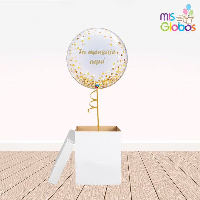 Caja GloBOOM con globos Decoburbuja Personalizada - Mis Globos