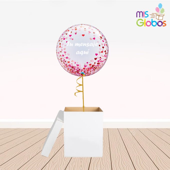 Caja GloBOOM con globos Decoburbuja Personalizada - Mis Globos