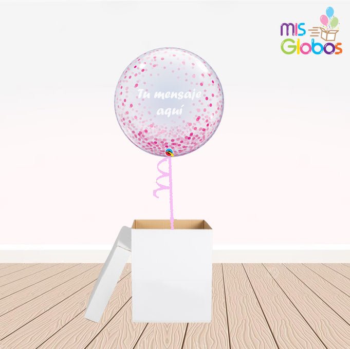 Caja GloBOOM con globos Decoburbuja Personalizada - Mis Globos