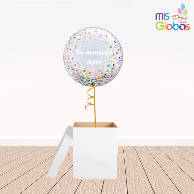 Caja GloBOOM con globos Decoburbuja Personalizada - Mis Globos