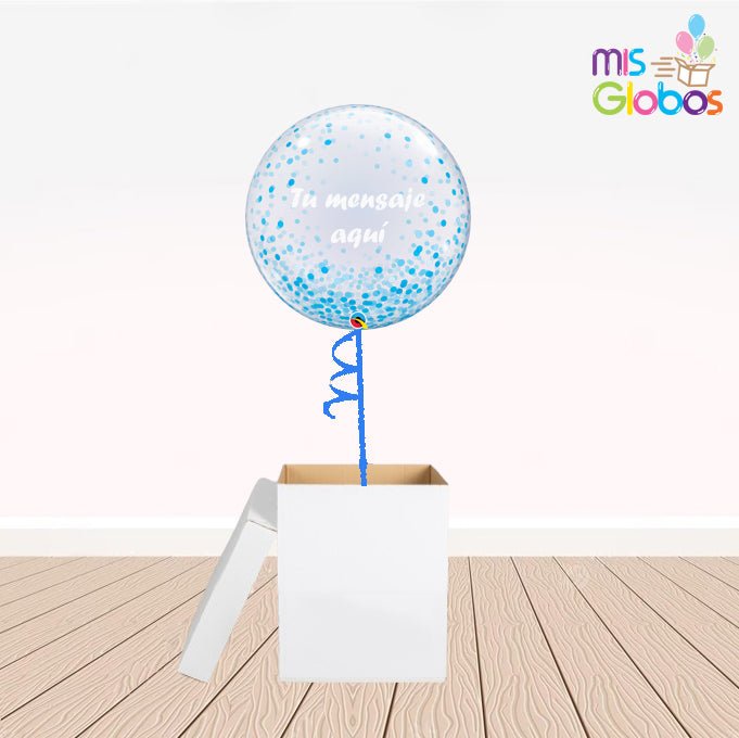 Caja GloBOOM con globos Decoburbuja Personalizada - Mis Globos