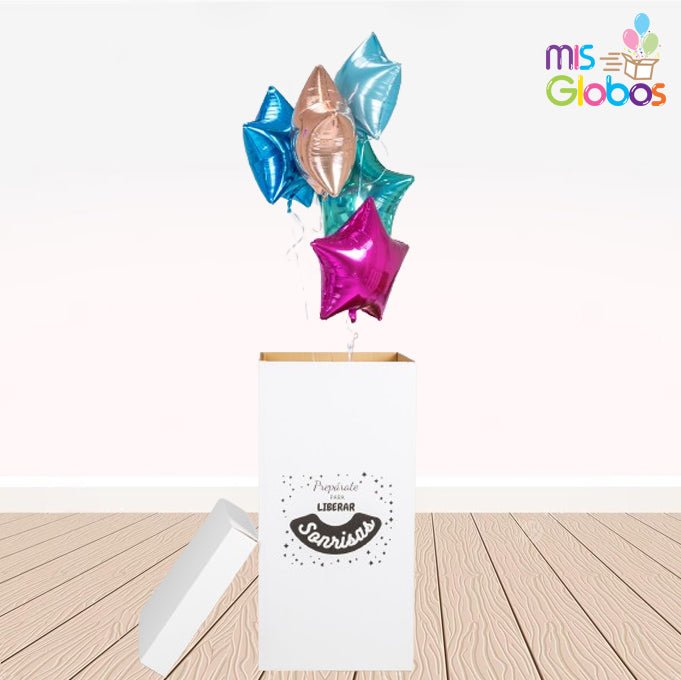 Caja GloBOOM con globos Estrellas - Mis Globos