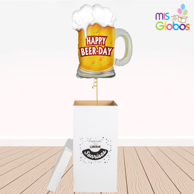 Caja GloBOOM con globos Forma Happy Birthday - Mis Globos