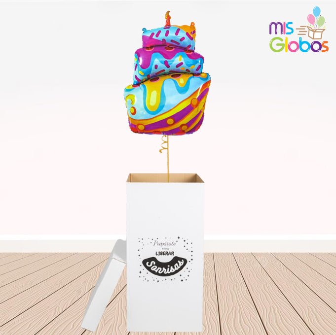 Caja GloBOOM con globos Forma Happy Birthday - Mis Globos