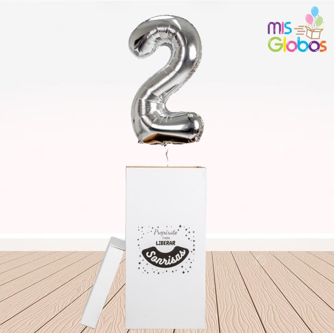 Caja GloBOOM con globos Número simple - Mis Globos