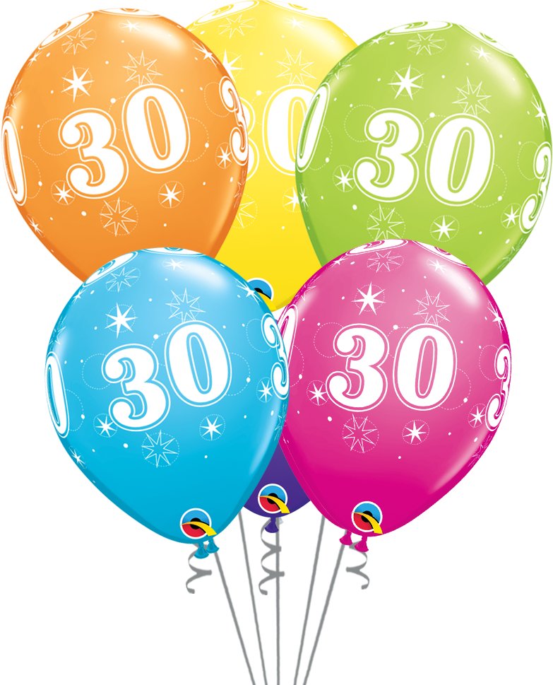 Globos látex con el Nº 30 - Mis Globos
