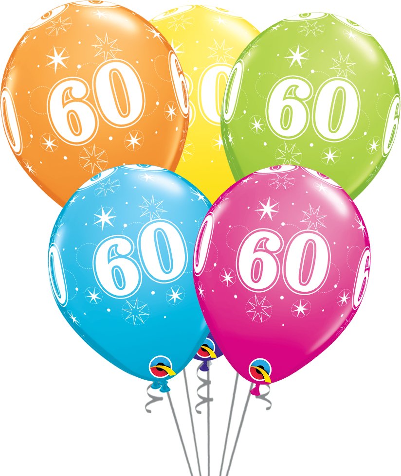 Globos látex con el Nº 60 - Mis Globos
