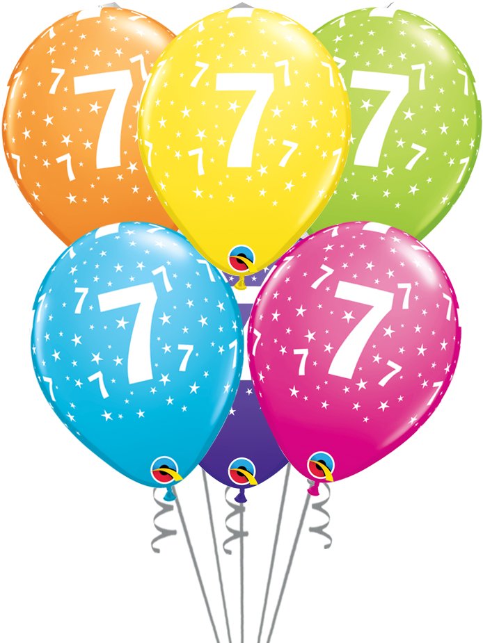 Globos látex con el Nº 7 - Mis Globos