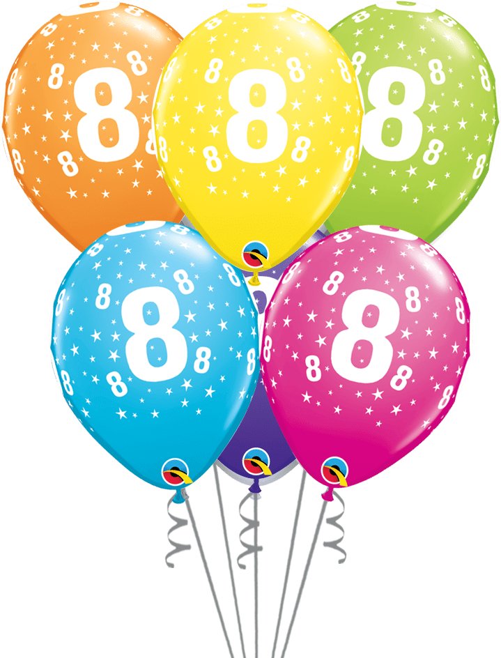 Globos látex con el Nº 8 - Mis Globos