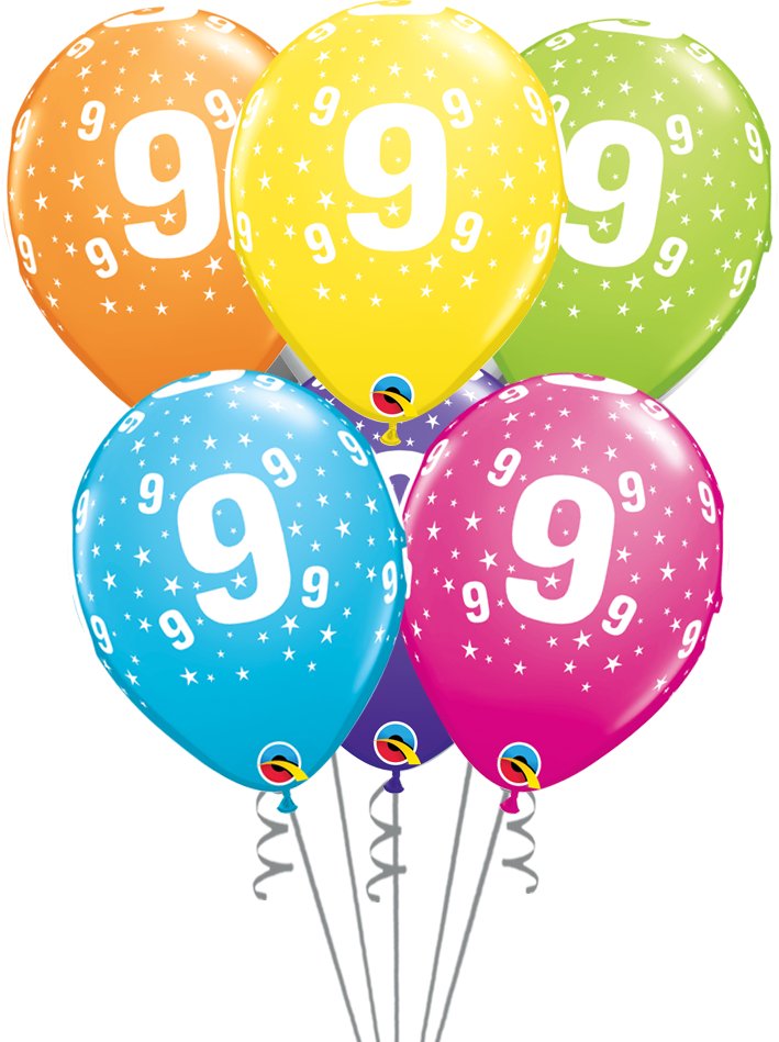 Globos látex con el Nº 9 - Mis Globos