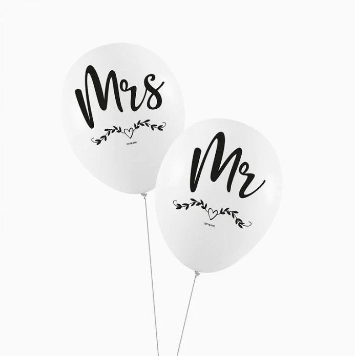 Globos látex de Boda Mrs and Mr. - Mis Globos