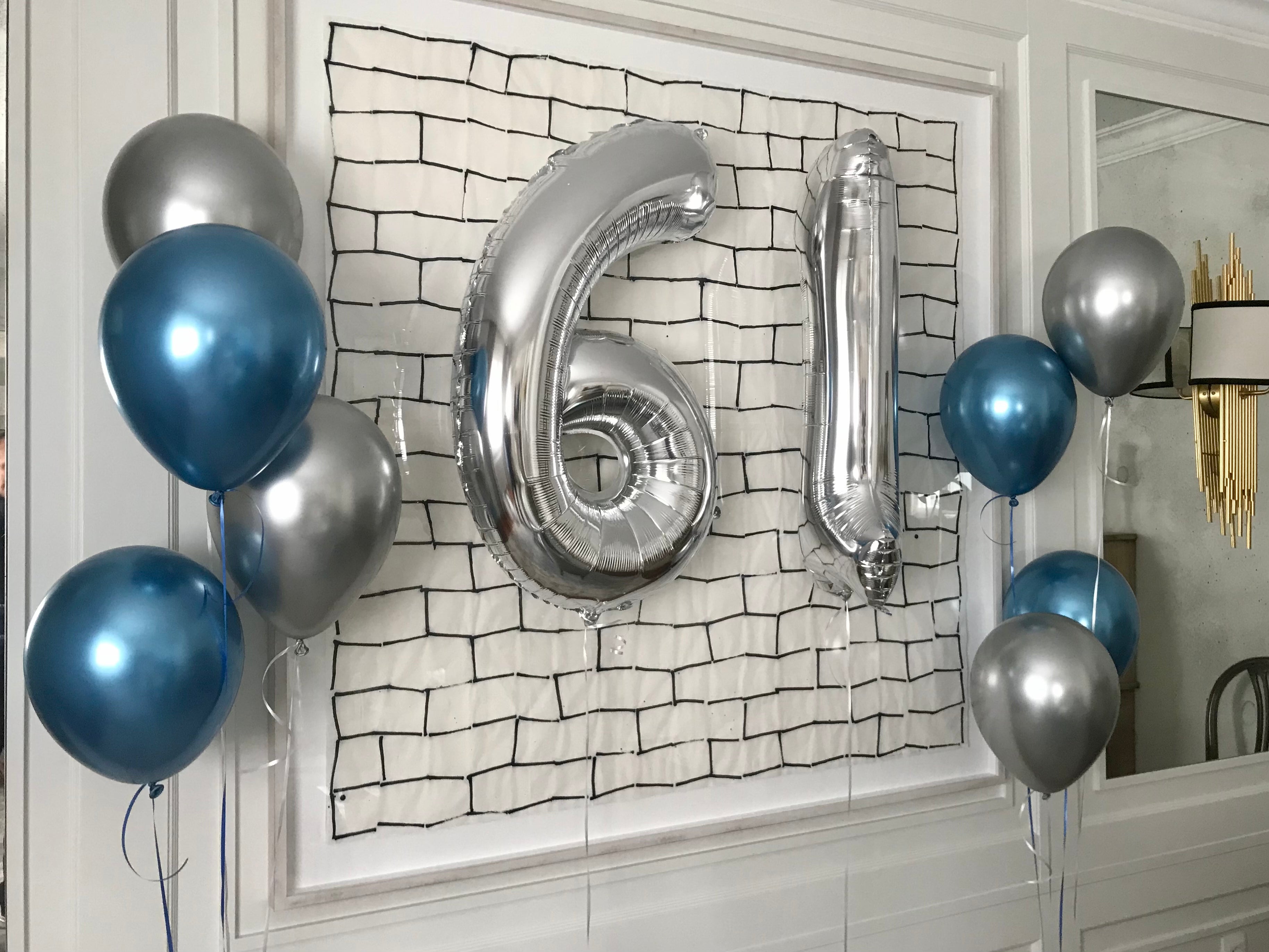 Ramo de globos doble número fantasía cromada. - Mis Globos