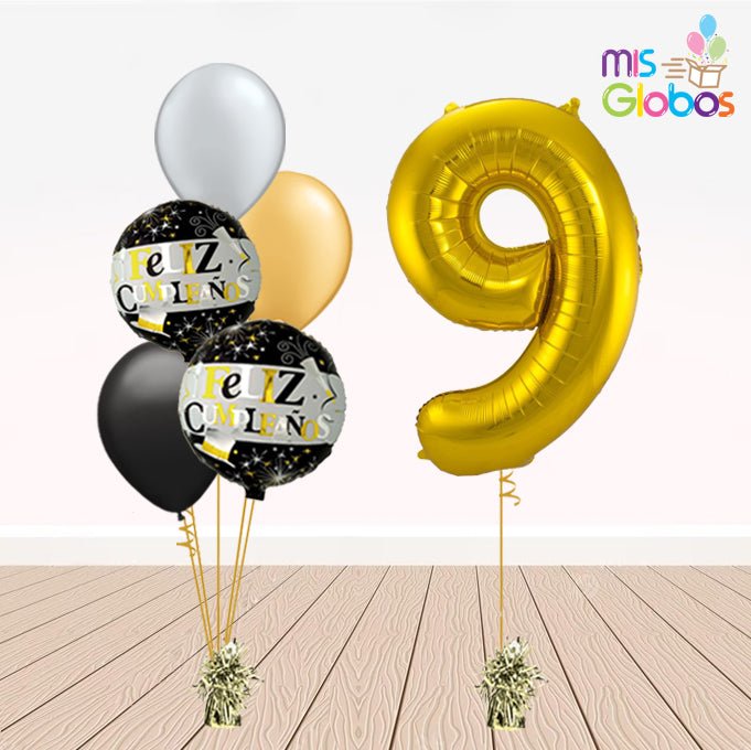 Pack cumpleaños Animado Oro - Mis Globos