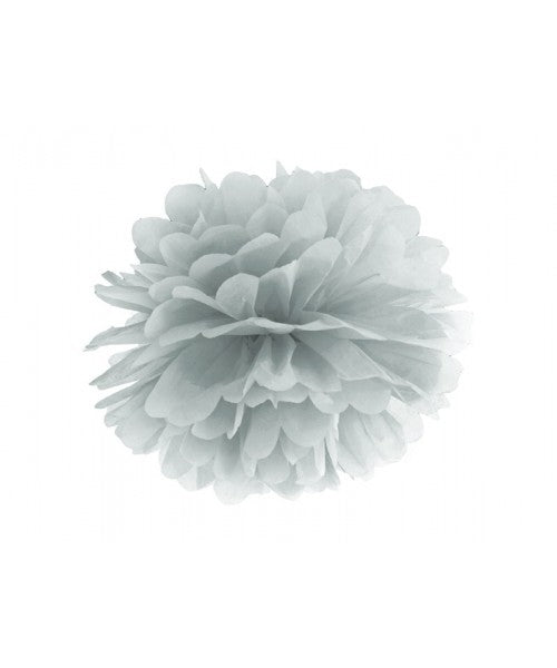 Pompón plata 25 cm. - Mis Globos