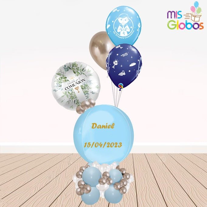 Ramo Ataraxia Comunión Azul - Mis Globos