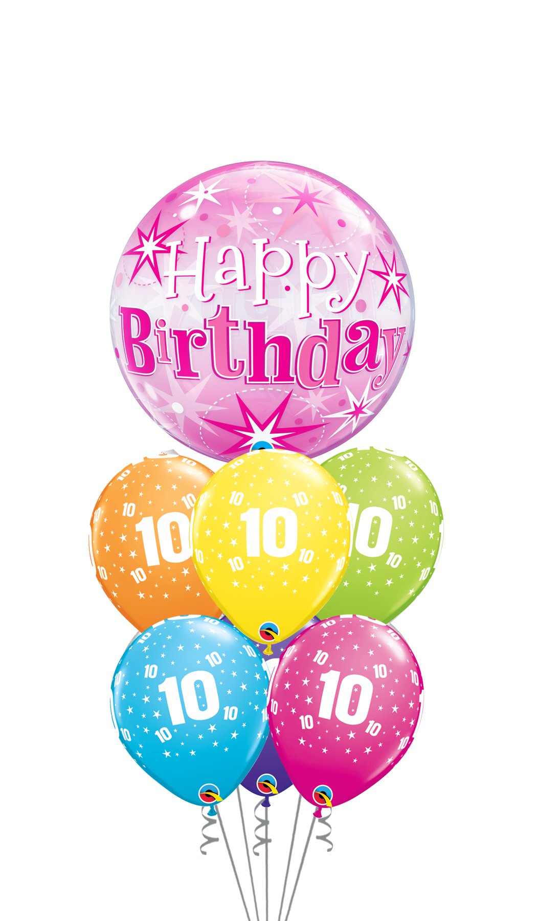 Ramo Cumpleaños Nº 10 burbuja - Mis Globos