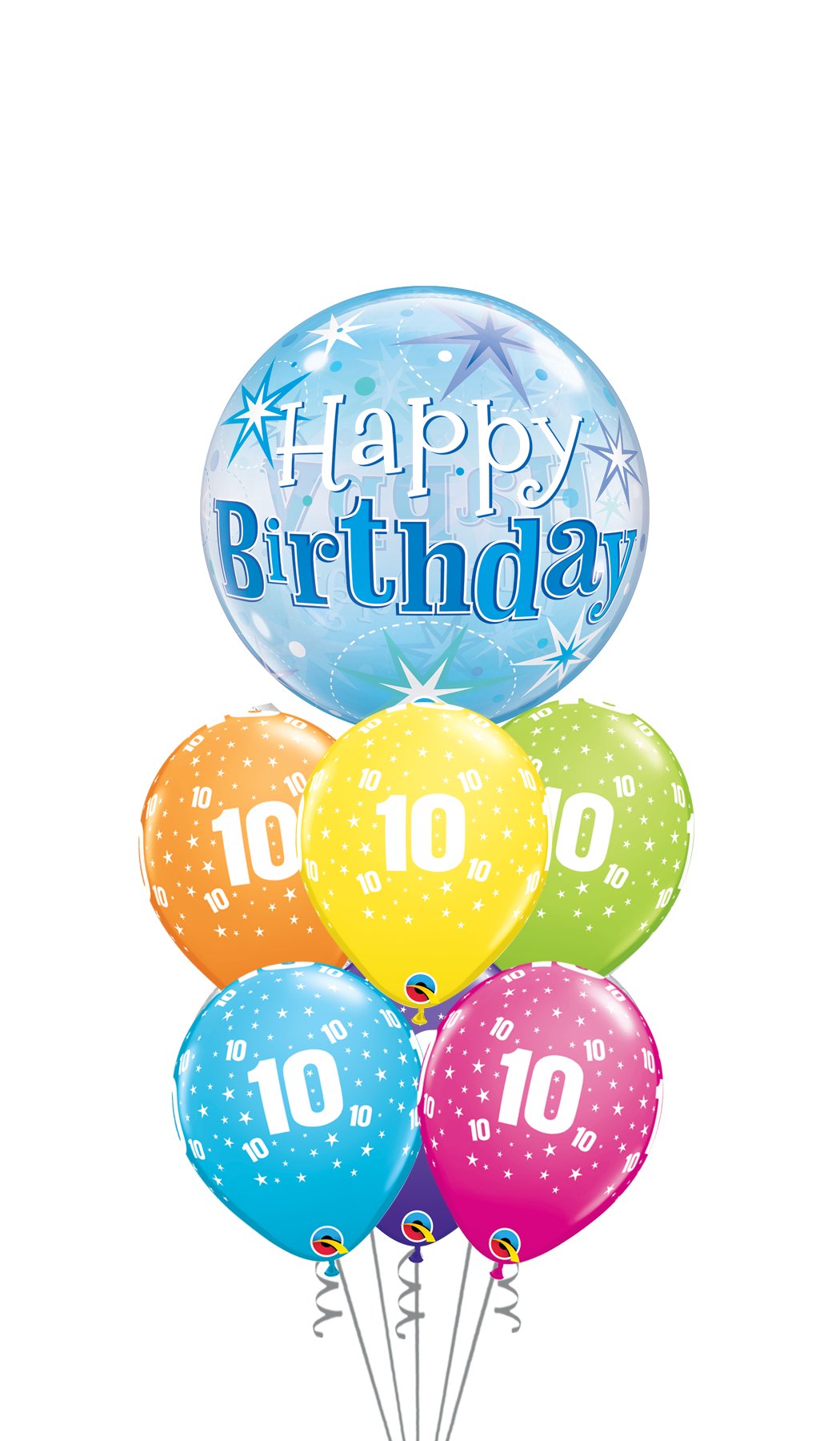 Ramo Cumpleaños Nº 10 burbuja - Mis Globos