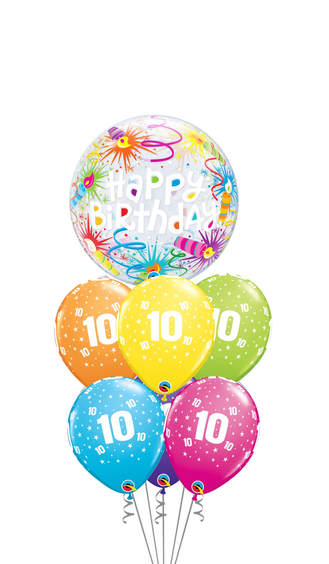 Ramo Cumpleaños Nº 10 burbuja - Mis Globos