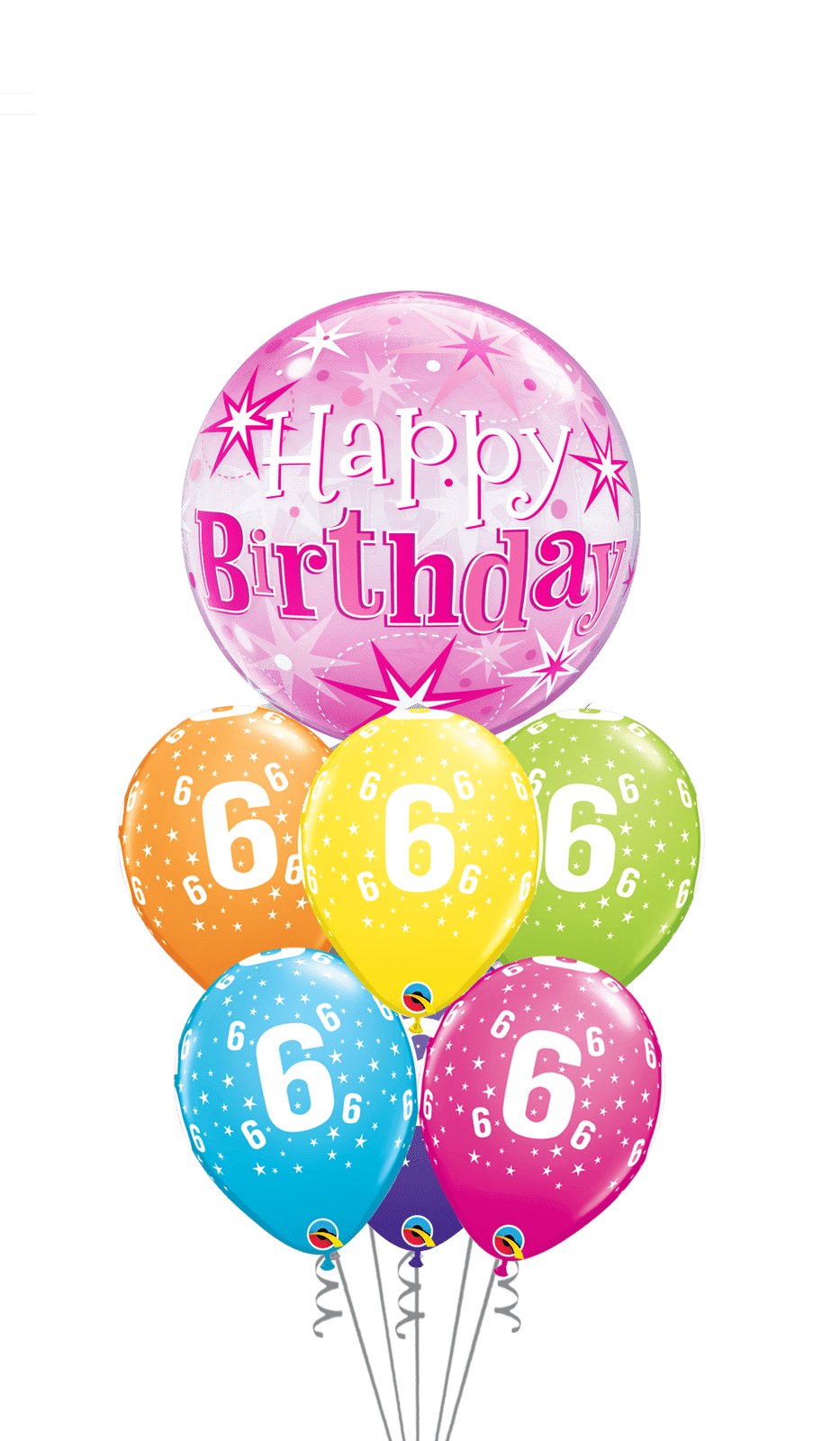 Ramo Cumpleaños Nº 6 burbuja - Mis Globos