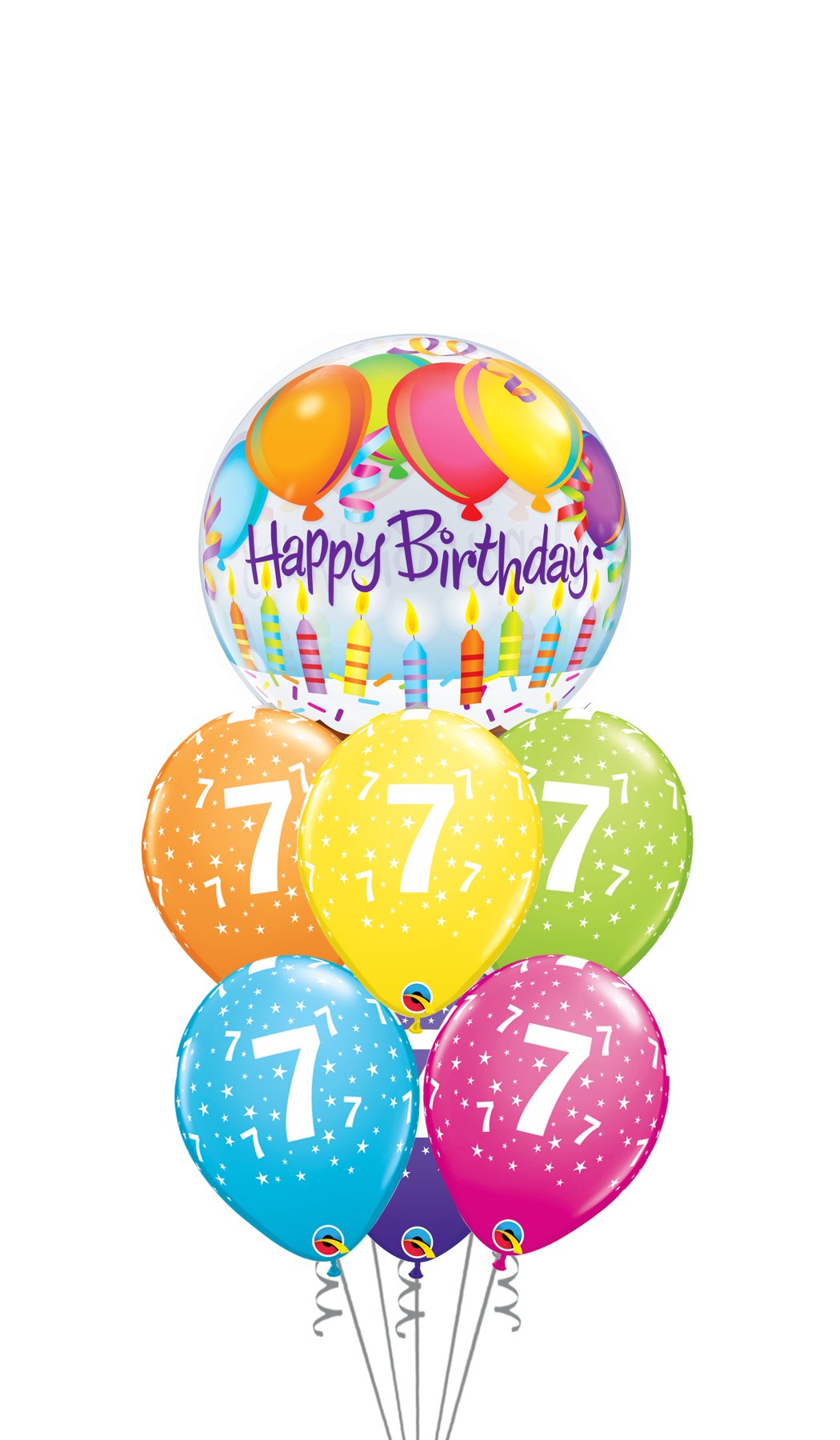 Ramo Cumpleaños Nº 7 burbuja - Mis Globos