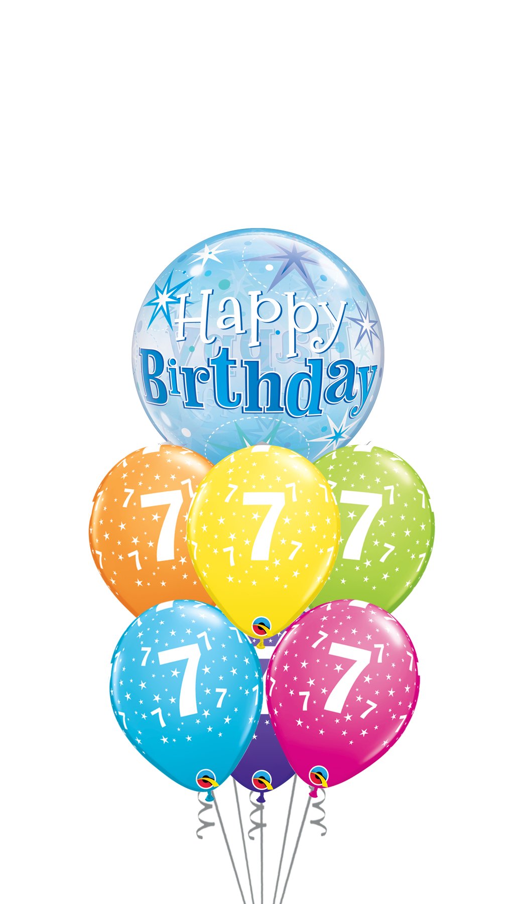 Ramo Cumpleaños Nº 7 burbuja - Mis Globos