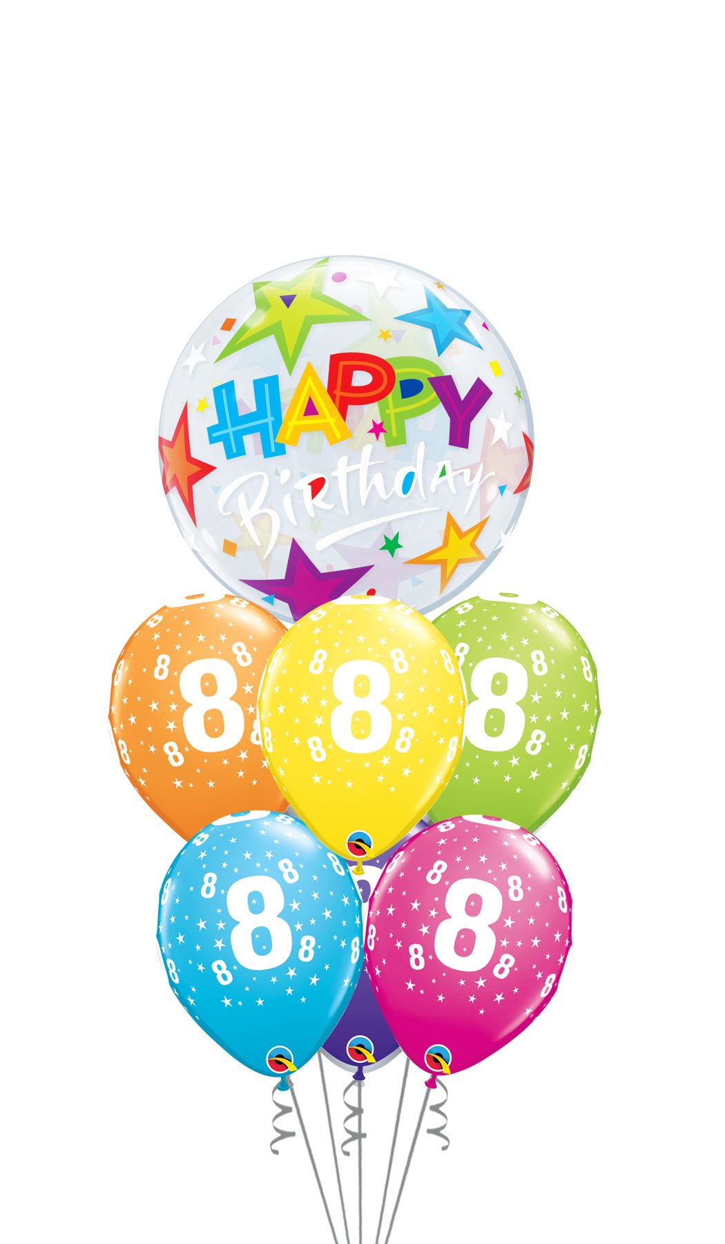 Ramo Cumpleaños Nº 8 burbuja - Mis Globos