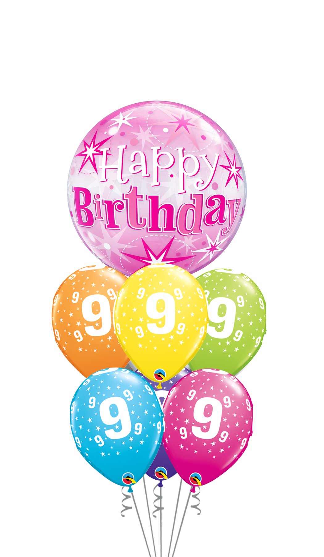 Ramo Cumpleaños Nº 9 burbuja - Mis Globos