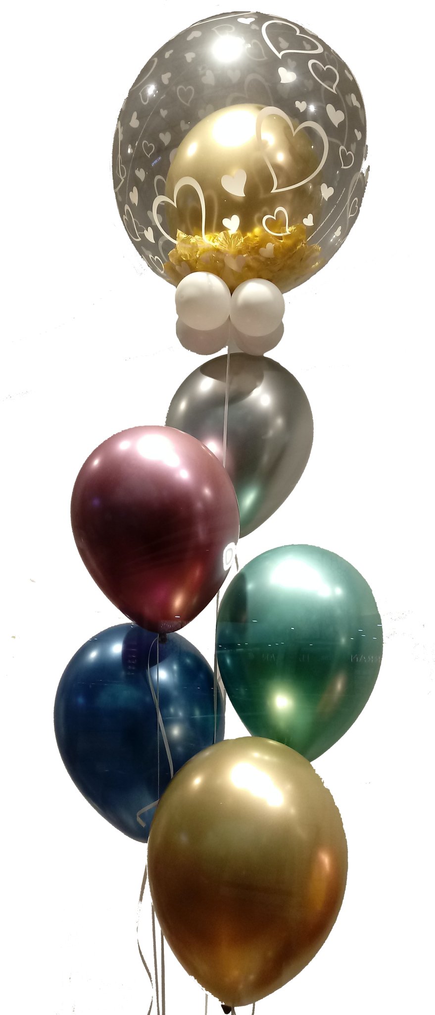 Ramo de globos Boda burbuja y cromados - Mis Globos